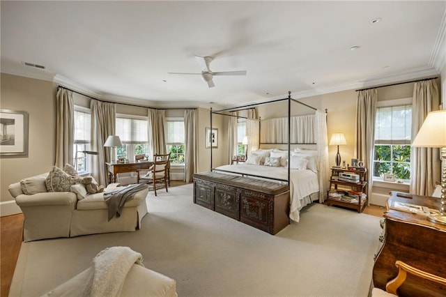 92 Old Ivy Rd NE Unit 6, Atlanta, GA 30342 - bedroom with ornamental molding and ceiling fan