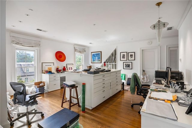92 Old Ivy Rd NE Unit 6, Atlanta, GA 30342 - office space with plenty of natural light, light wood-style flooring, and crown molding