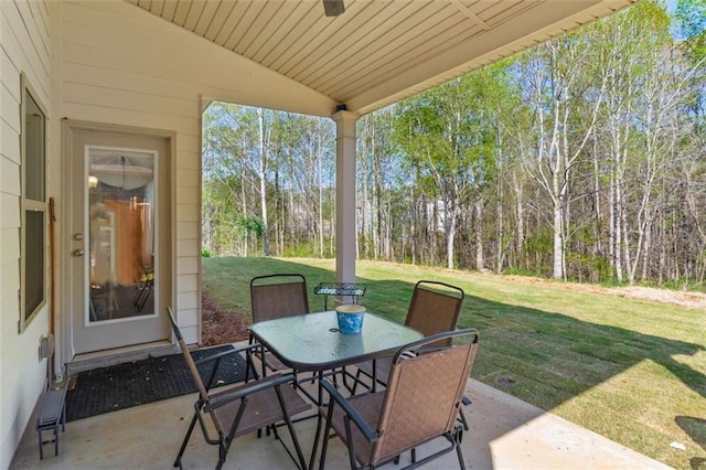 view of patio with outdoor dining area