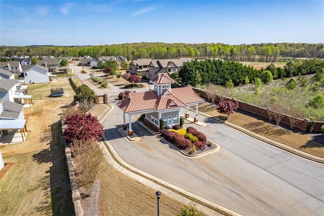 aerial view with a residential view and a forest view