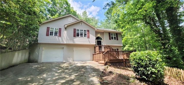 split foyer home with a garage