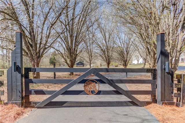 view of gate featuring fence