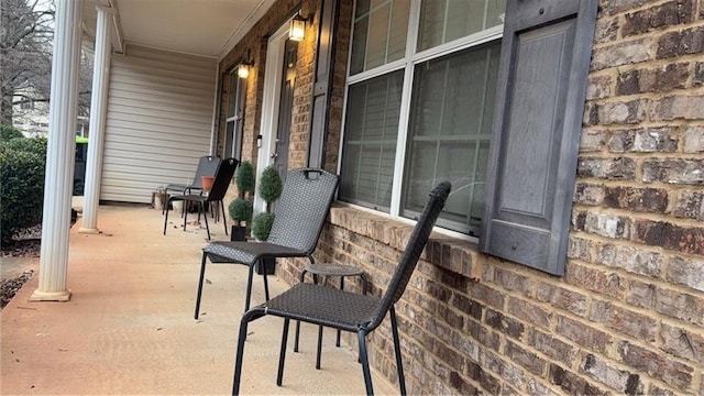 view of patio with a porch