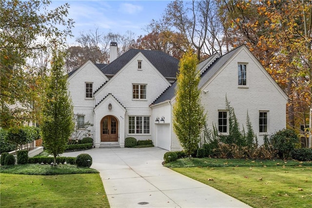 view of front of property featuring a front yard