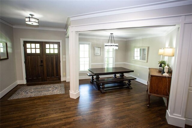 200 Carney Ct, Ball Ground, GA 30107 - entrance foyer with baseboards, plenty of natural light, and wood finished floors