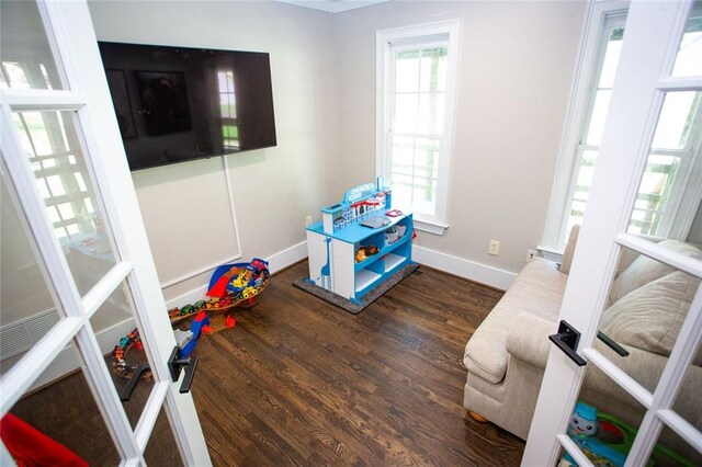 200 Carney Ct, Ball Ground, GA 30107 - rec room featuring baseboards and wood finished floors