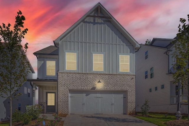 view of front of home featuring a garage