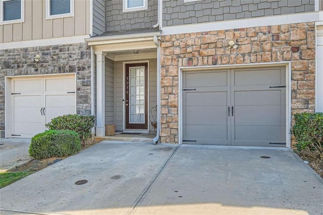 entrance to property with a garage