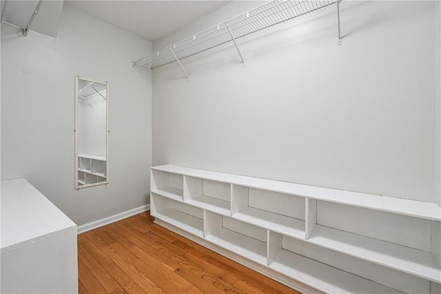 spacious closet with wood finished floors