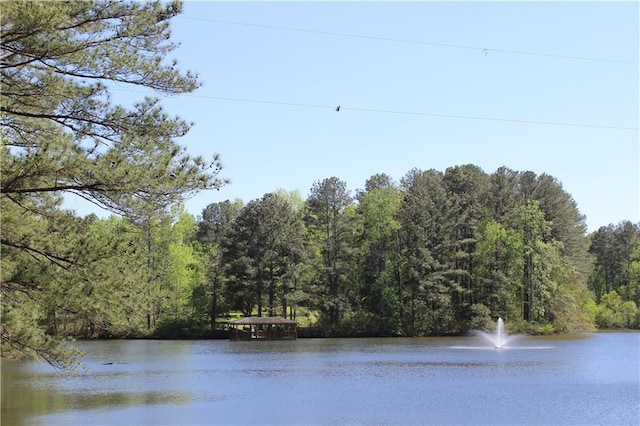 view of water feature featuring a view of trees