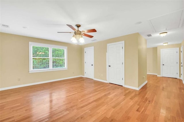 280 W Knight Rd W, Mcdonough, GA 30252 - empty room featuring attic access, light wood finished floors, and ceiling fan
