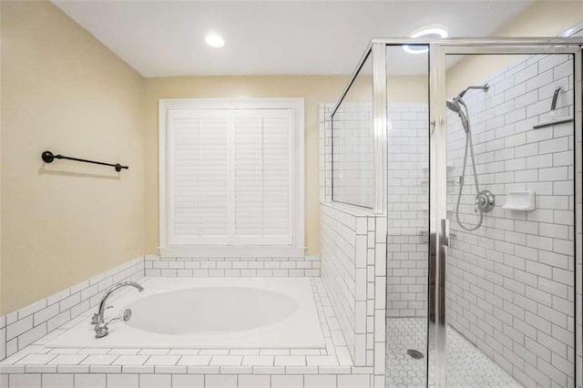 280 W Knight Rd W, Mcdonough, GA 30252 - full bath featuring a bath, a shower stall, and recessed lighting