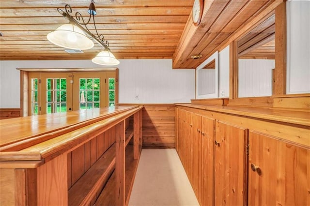 280 W Knight Rd W, Mcdonough, GA 30252 - bar with wooden ceiling, wooden walls, finished concrete floors, and decorative light fixtures