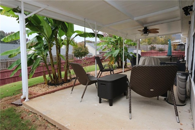 view of patio / terrace with ceiling fan