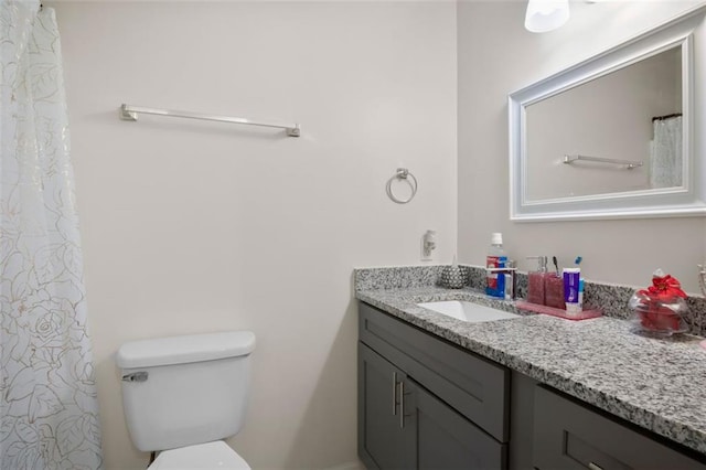 bathroom with toilet and vanity