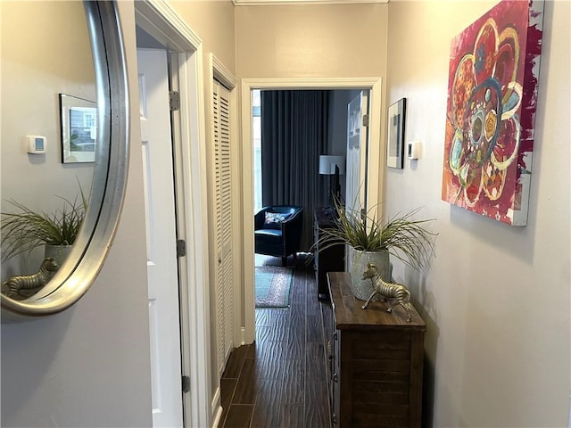 2479 Peachtree Rd NE Unit 105, Atlanta, GA 30305 - hallway with dark wood-style flooring