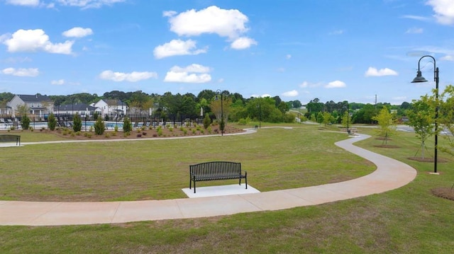 view of community with a lawn