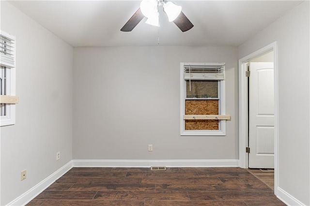 3761 Turner Heights Dr, Decatur, GA 30032 - spare room featuring wood finished floors, ceiling fan, and baseboards