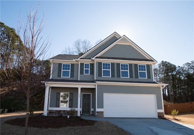 530 River Run Dr, Dallas, GA 30132 - craftsman inspired home featuring a garage, covered porch, and driveway