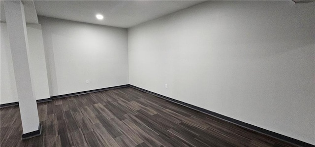 185 Glenrose Cir SW, Atlanta, GA 30354 - unfurnished room with dark wood-style floors, baseboards, and recessed lighting