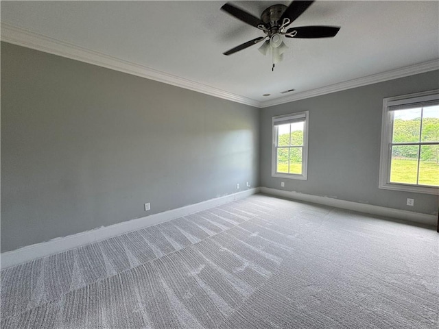 311 Langston Rd SE, Calhoun, GA 30701 - spare room featuring light carpet, baseboards, crown molding, and ceiling fan