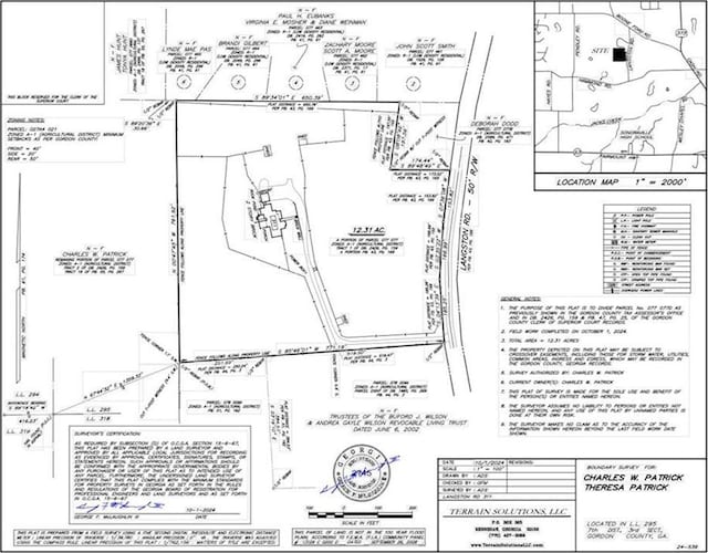 311 Langston Rd SE, Calhoun, GA 30701 - survey map / technical document