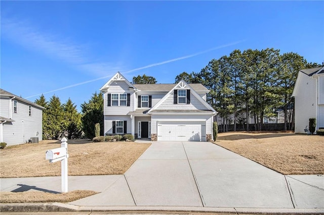 front of property with a garage