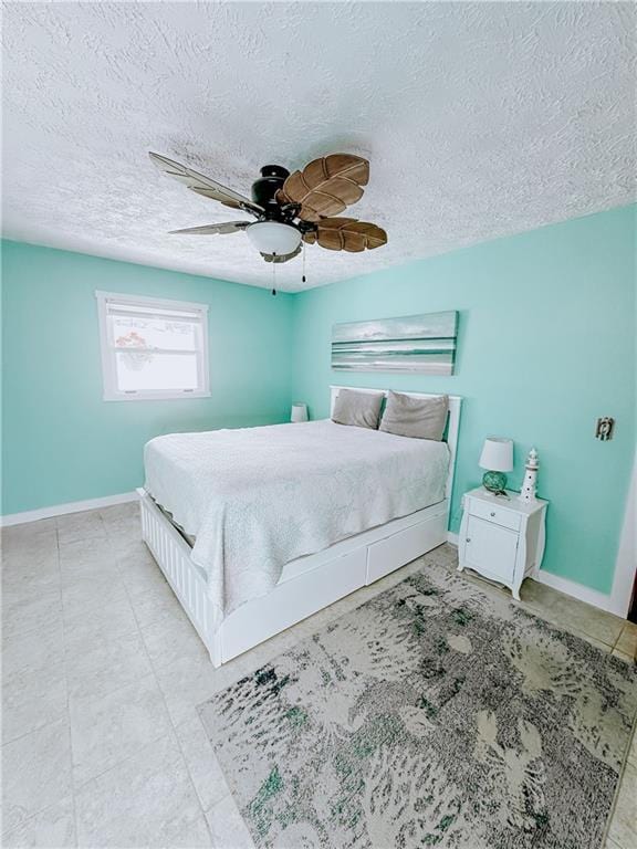 4625 Ben Hill Dr, Oakwood, GA 30566 - bedroom featuring a textured ceiling, ceiling fan, and baseboards