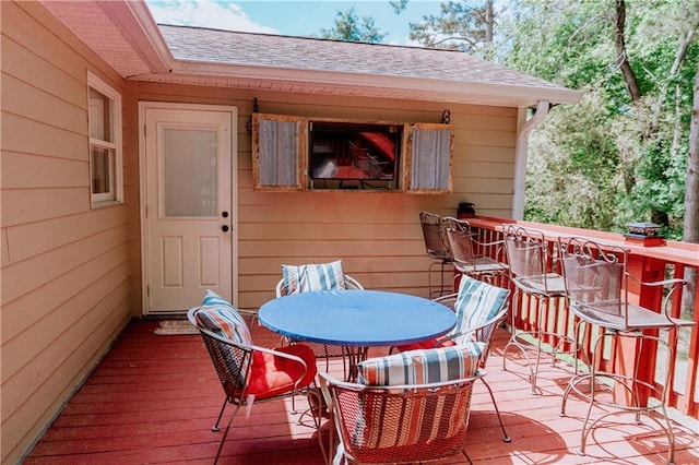4625 Ben Hill Dr, Oakwood, GA 30566 - wooden deck with outdoor dining space