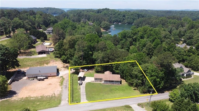 4625 Ben Hill Dr, Oakwood, GA 30566 - view of property location featuring a forest, property boundaries highlighted, and a large body of water