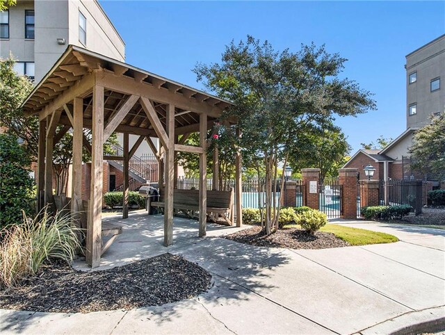 surrounding community with a gazebo