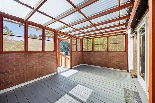 view of unfurnished sunroom