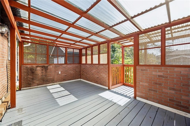 view of unfurnished sunroom