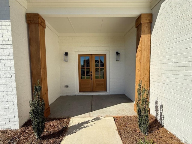 property entrance with french doors