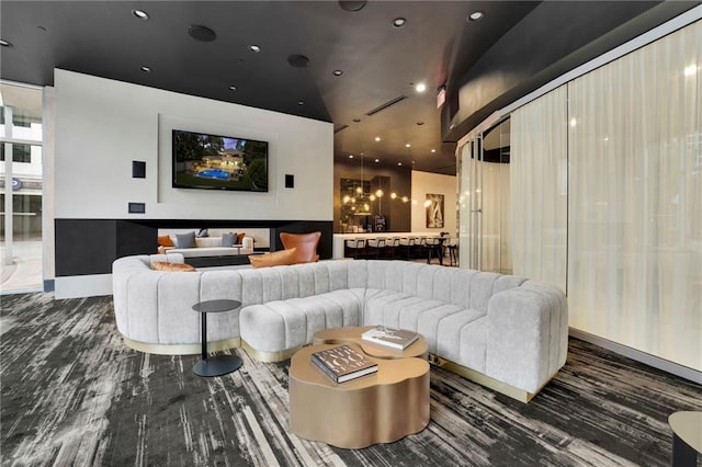 living room featuring wood-type flooring