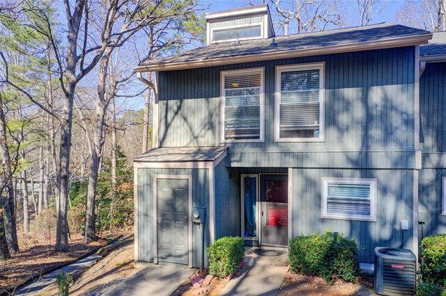 view of front of house featuring central AC unit