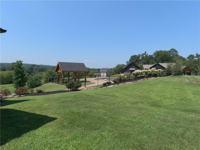 view of yard featuring a gazebo