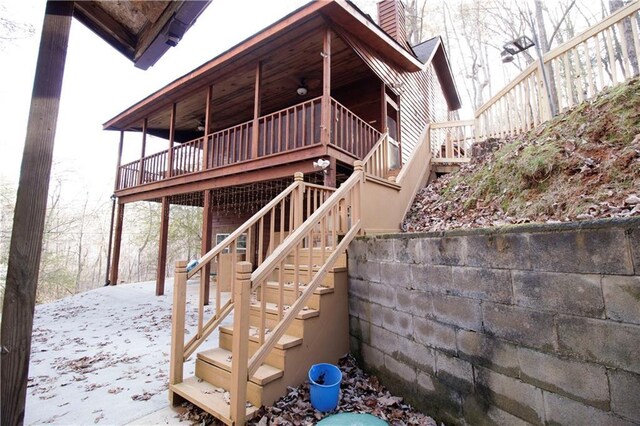 exterior space featuring a deck