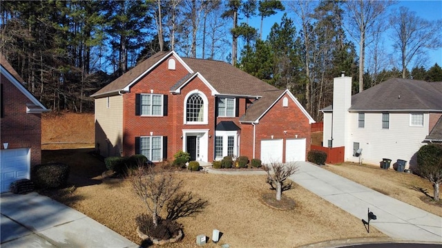 view of front of house with a garage