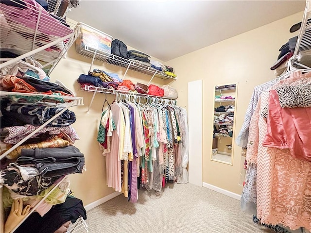 spacious closet with carpet