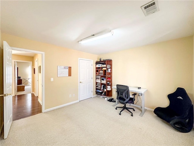 view of carpeted office