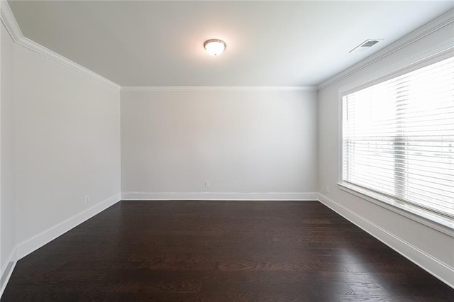 5789 Creek Indian Dr, Sugar Hill, GA 30518 - empty room featuring dark wood finished floors, baseboards, and ornamental molding