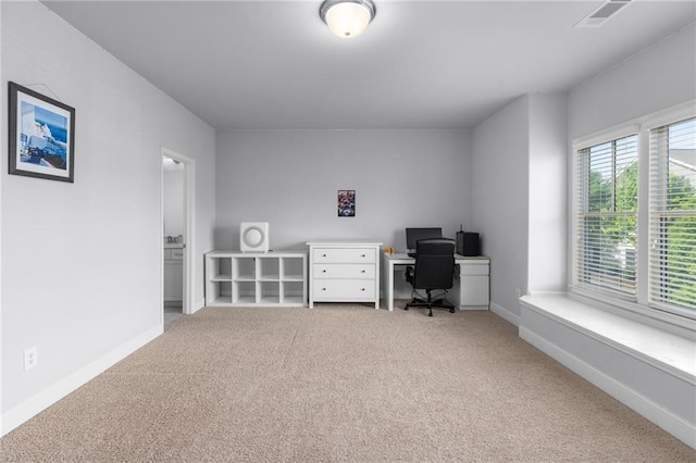 3380 Labrouste Cv, Duluth, GA 30097 - office featuring baseboards, light carpet, and visible vents