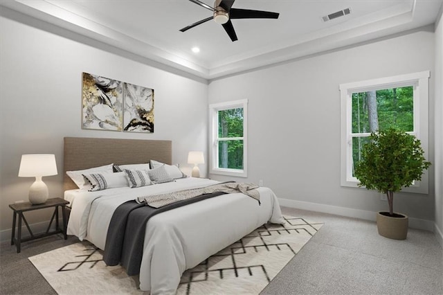3902 Bouldercrest Rd SE, Ellenwood, GA 30294 - bedroom featuring light carpet, a raised ceiling, baseboards, and multiple windows