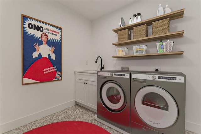 668 Liella Park SE, Atlanta, GA 30312 - laundry room featuring sink, independent washer and dryer, and cabinets