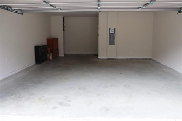 garage with electric panel