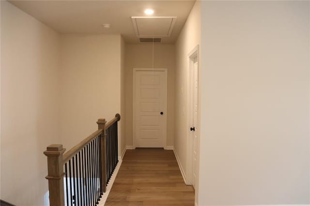 corridor featuring light hardwood / wood-style flooring