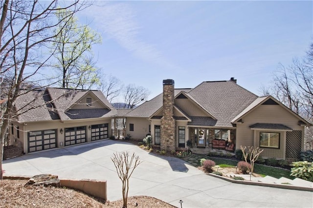 craftsman house with a garage