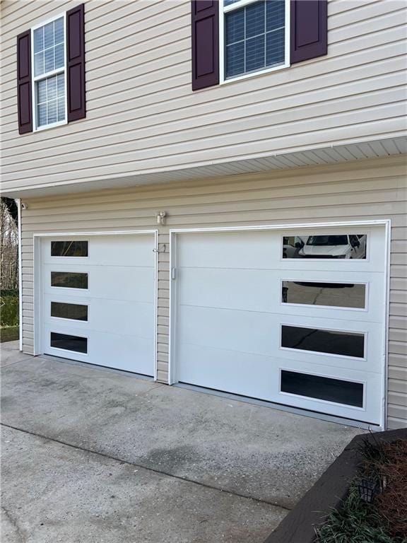 garage with driveway