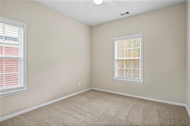 spare room with plenty of natural light and carpet floors